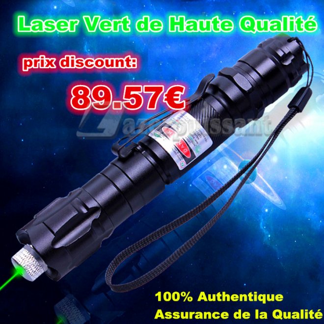 Pointeur laser vert 5 km longue distance 200mW / 100mW pour astronomie