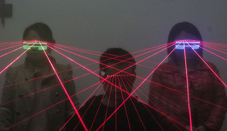 HTPOW Lunettes Laser  LED Rouge  pour le Club DJ