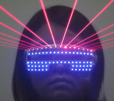  Lunettes Laser  LED Rouge  pour le Club DJ 