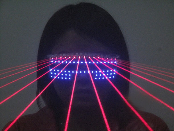  Lunettes Laser  LED Rouge  pour le Club DJ 