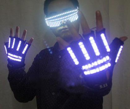 Gants lumineux LED