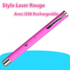 Stylo Laser Rouge 100mw Avec USB Rechargeable